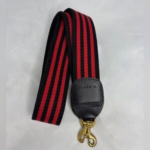 Clare V. Red and Black Striped Crossbody Bag Strap